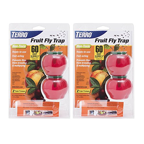 TERRO Fruit Fly Trap T2502 (2 Pack of 2) - Includes the SJ pest guide eBook 2017