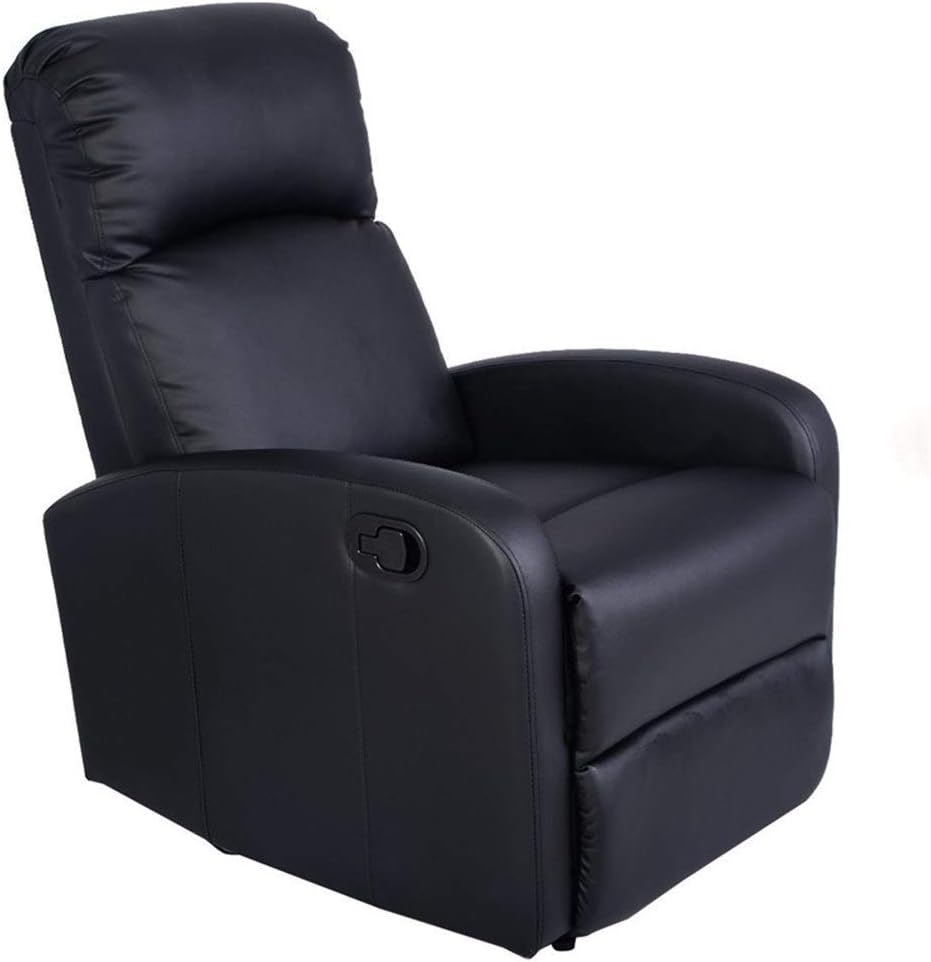 XZW AN Sofa Furniture Black PU Leather Comfortable Recliner Massage Chair Sofa Foam Padding Heavy Steel Mechanism Push-back Recliner Sofas