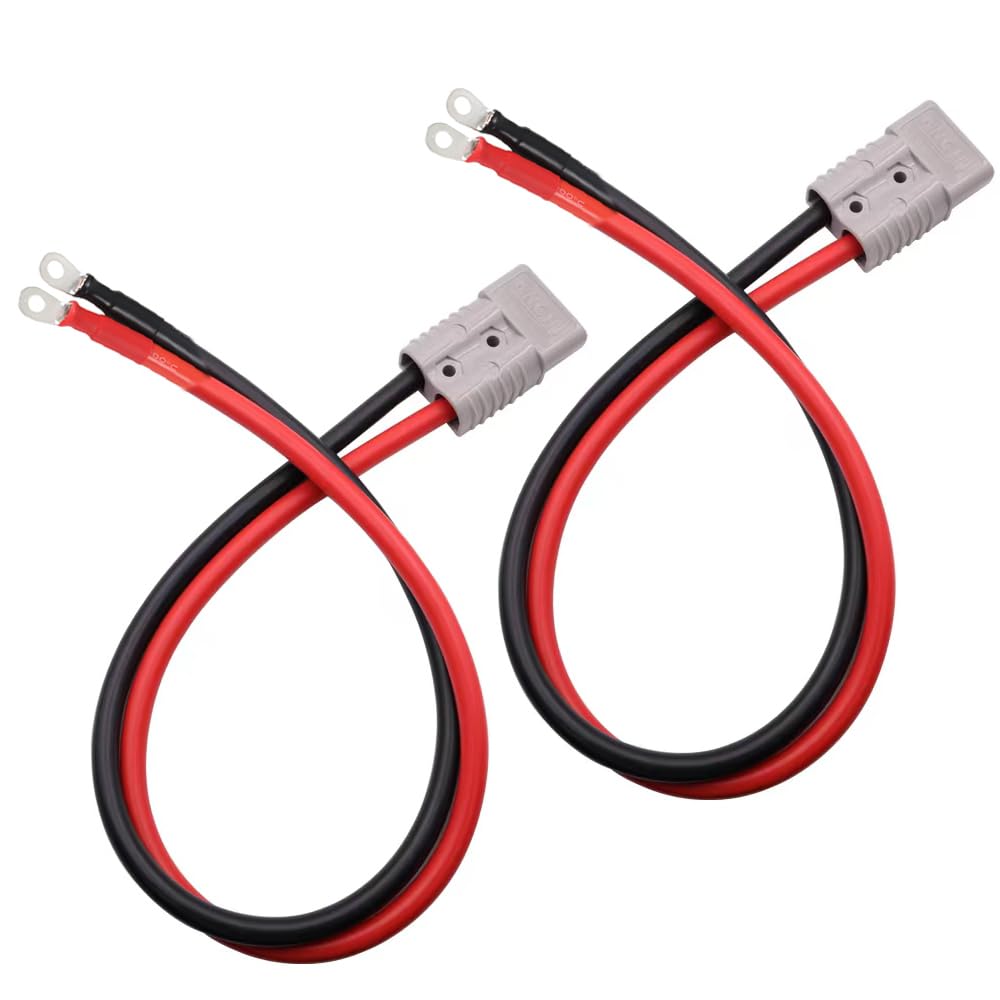 Photo 1 of 175A Connector Plug with 1/0 AWG Wire Battery Quick Connector Forklift Plug Wire Trailer Power Storage Power Harness,1/0AWG Cable with O-Ring (175A 1M 2PCS)