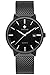 Outdoor Quartz Watch Men Military Stainless Steel Sport Analog Watches for Men All Black With Mesh Strap