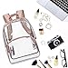 NiceEbag 6 in 1 Clear Backpack with Cosmetic Bag & Case, Clear Transparent PVC School Backpack Outdoor Bookbag Portable Travel Toiletry Bag Makeup Quart Luggage Organizer (Rose Gold)