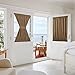 NICETOWN French Door Curtain for Closet - Privacy Enhancing Blackout Sidelight Patio Door Curtain Panel with Adjustable Hook & Loop (1 Piece, W54 x L40 inches, Cappuccino)