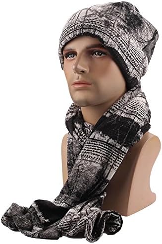 Scarf and Hat Set for Men Cashmere Multi-color Soft Warm Men's Winter Accessory