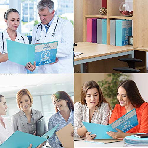 2 Inch 3 Ring Binders,SEEKIND View Binders,Holds Up to 8.5"11" Paper,Customizable Clear Cover,for Home,Office,and School Supply,4 Pack