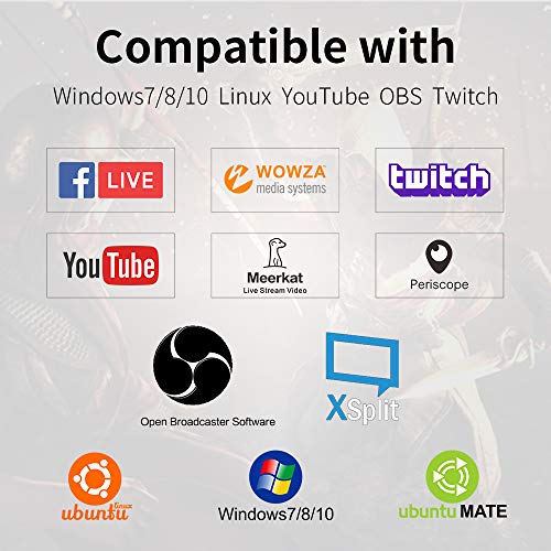 HDMI Game Capture Card, USB 3.0 HDMI Video Capture Dongle,Full HD 1080P HDMI Video Capture for PS3/ PS4 Xbox Wii u Nintendo Switch Support HDCP 1080P Windows 7/8/10 Linux YouTube OBS Twitch