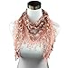 Bolayu Fashion Lace Tassel Sheer Burntout Floral Print Triangle Mantilla Scarf Shawl (Pink1)