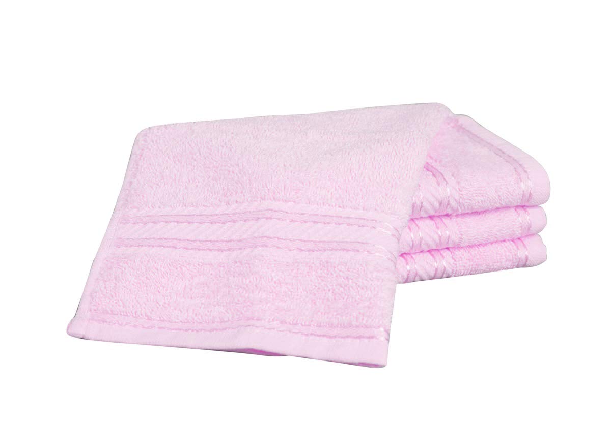 Bentley Priory Linens Supreme Face Flannels for Bathroom 500GSM Super Soft Cotton Pack of 4 Absorbent and Quick Dry Face Cloth Flannel Towels Set 30 x 30cm (BABY PINK) — image 1
