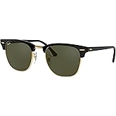 Ray-Ban Unisex Sunglasses Black On Gold Frame, Green Lenses, 51MM