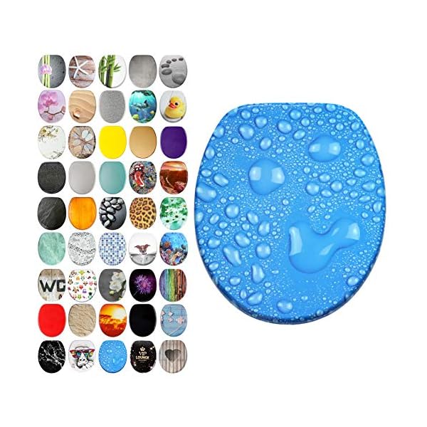 WC-Sitz Wassertropfen blau mit Regentropfen design WC-Sitz Wassertropfen blau mit Regentropfen design