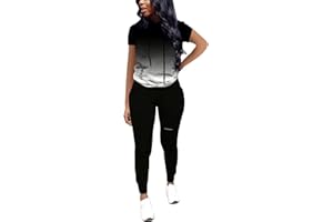 Nimsruc Two Piece Outfits for Women Short Sleeve Sweatsuit Casual Tracksuit