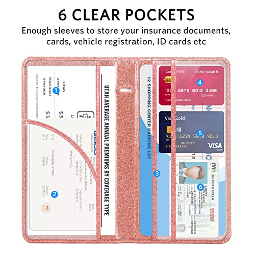 RSAquar Car Registration & Insurance Holder, Glove Box Organizer For ID, Driver's License Cards