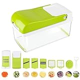 Vegetable Slicer Chopper Dicer, MVPOWER Onion-Fruit-Cheese-Vegetable Spiralizer Mandoline Slicer with 7 Interchangeable Stainless Steel Blades, Multifunctional Dicer, Kitchen Cutter, Peeler, Grater
