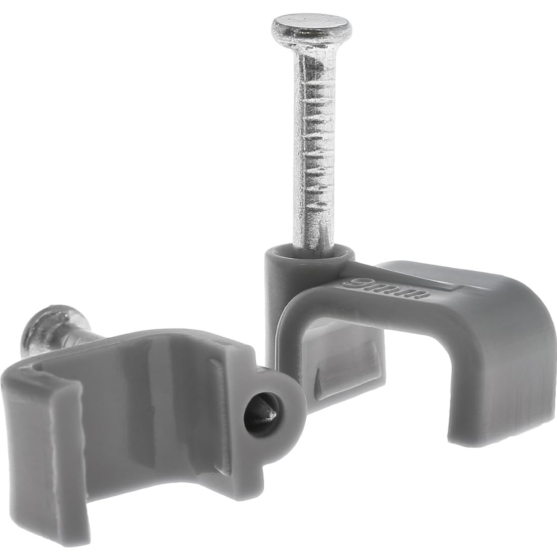 Merriway BH04896 (50 Pcs) Flat Cable Clip for Twin & Earth, Grey 1.5mm - Pack of 50 Pieces