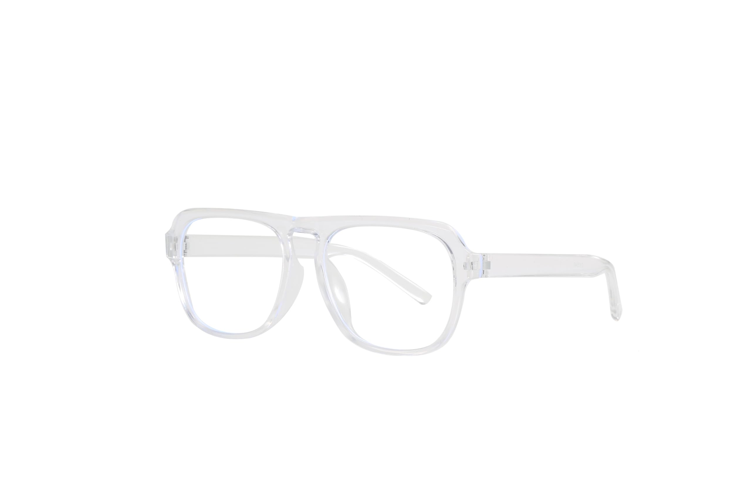 TECH-LINE-DIRECT FASHION ACCESSORIES Square Frame Clear Lens Glasses Mens/Womens Eyeglasses Super Oversized Fashion and Costume (Clear Frame + Clear Lens)