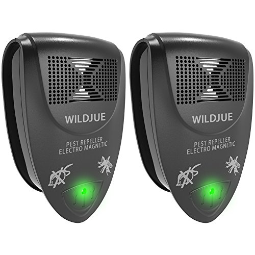 WILDJUE Ultrasonic Pest Repeller Pest Control, Spider repellent, Electronic Plug In Pest Repeller- Repels Mice,Roaches,Spiders,Other Insects,Non-toxic Environment-friendly, Humans & Pets Safe -2 Pack