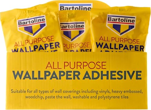 Adhesivo multiusos para papel tapiz (10 rollos, 12 pintas). A base de almidón, fácil de mezclar, ideal para vinilo, virutas y baldosas. Resultados duraderos.