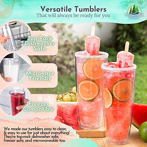 4pack Insulated 26 Ounce Tumblers Drinking Glasses Made in USA