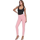 Hybrid & Company Women Stretch Skinny Dress Pants Nylon Ponte Pull On Office Leggings Trousers