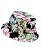 NYFASHION101 Fashionable Unisex Satin Lined Printed Pattern Cotton Bucket Hat, Black Floral 2106