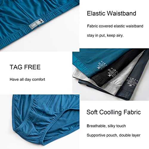KNITLORD Men's Underwear Bamboo Breathable Soft Lightweight Mid/Low