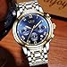LIGE Men's Quartz Stainless Steel Watch, Color:Blue (Model: DS13)