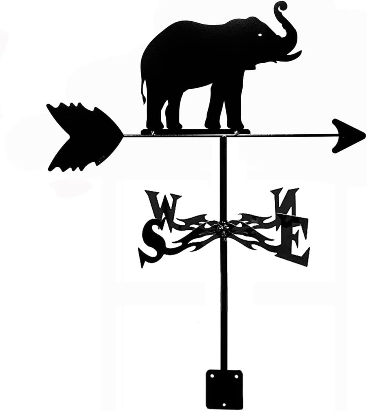 Weathervanes - Metal Elephant Weathervane Weathervane | Wind Wheel Decorative Garden Stake with Elephant | Elephant Garden Weather Vane