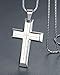 Aoiy Men's Stainless Steel Extra Large Lord's Prayer Cross Pendant Necklace, SilverTone, 23