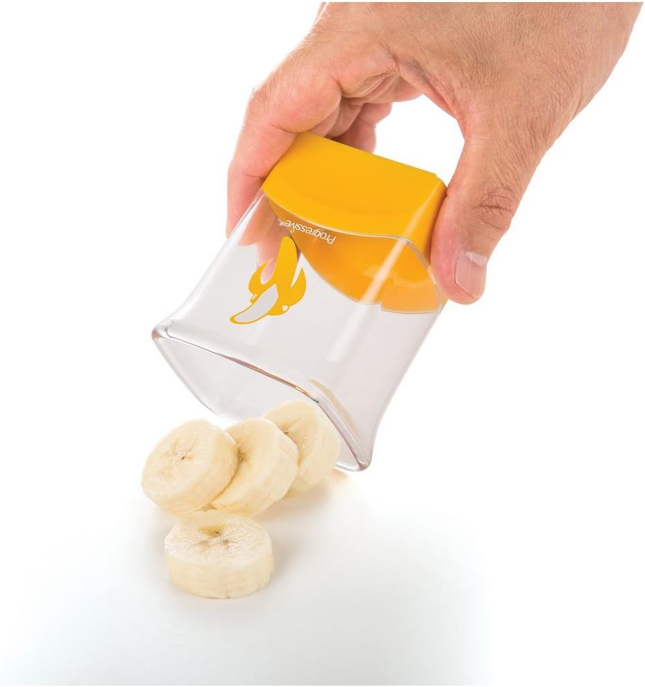 Prep Solutions by Progressive Banana Slicer, Cut Perfect Bananas Easy-To-Use, Cut and Slice Vegetables and Fruits, Dishwasher Safe