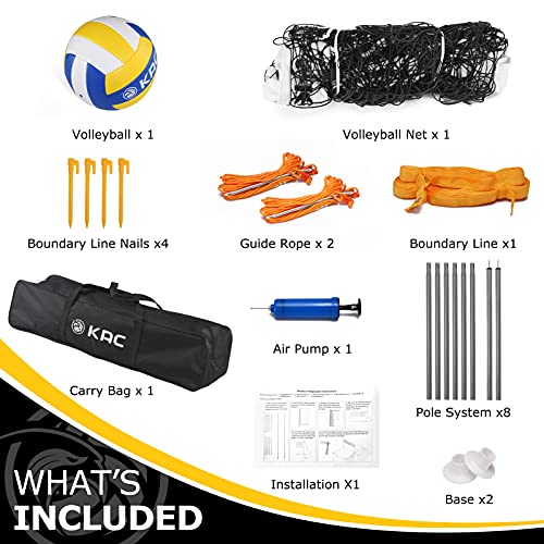 KAC Portable Volleyball Sets, Outdoor Volleyball Net System for Outdoor