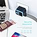 Travel Adapter, FIREOR Universal International Power Adapter with Smart High Speed 2.4A 4 USB Wall Charger, Worldwide AC Outlet Plugs Adapters for Europe, UK, US, AU, Asia - Blue