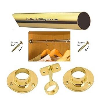 Direct Fittingsuk Com 1x 1200mm Brass Wardrobe Hanging Rail