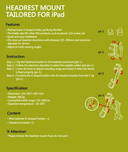 PH-PAD+PB-HRM: i.Trek Car Headrest Mount Holder For Archos 101, Archos 70, Archos 9