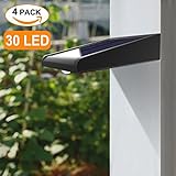 4 Pack 30 LED Solar Lights, Avaspot【Upgraded Version】Solar Powered Security Light, Wireless Waterproof Motion Sensor Solar Light, Outdoor Wall Light for Patio, Deck, Garden, Garage