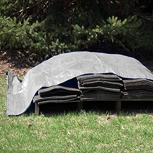 SunnyRoyal 30' x 40' Tarp 10-mil Heavy Duty Thick Material UV Resistant Multi-Purpose Waterproof Reinforced Rip-Stop with Grommets for Tarpaulin Canopy Tent Boat RV or Pool Cover, Silver