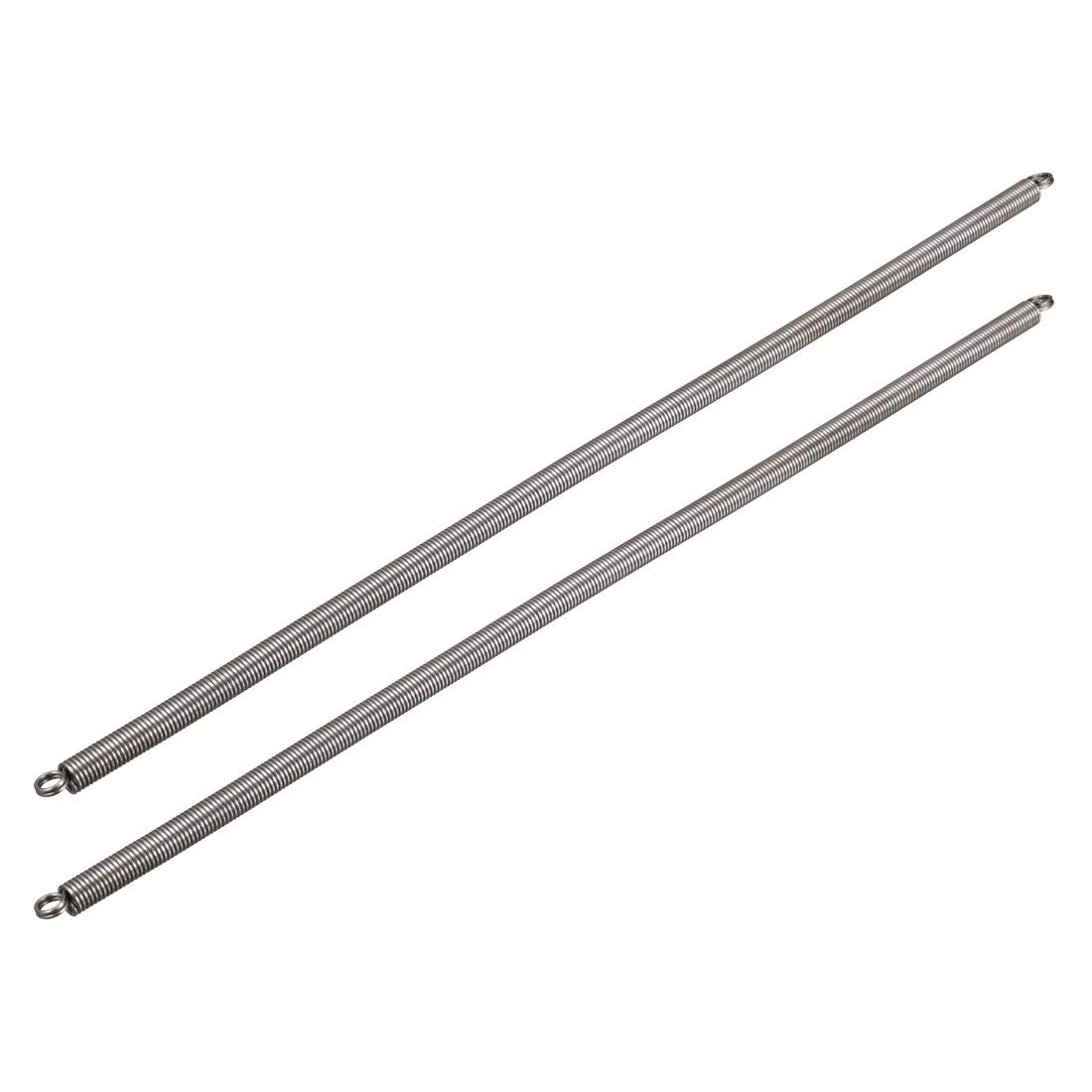 sourcingmap Extension Spring - 1mm Wire Dia , 7mm OD , 300mm Free Length Spring Steel Small Dual Hook Tension Spring 2pcs