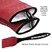 Silicone Oven Mitts, 1 Pair (2 x Dark Red Mitt), Deluxe Quilted Liner, Bonus Brush