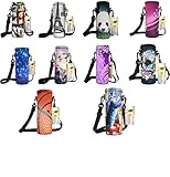ICOLOR Water Bottle Carrier 18 Oz (500 ml) Neoprene Wine Tea Bottle Sleeve Holder Sling Insulated Outdoor Sports Camping Travel Cross-Body Shoulder Bag Case Pouch Cover