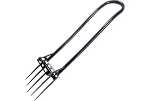 PAIAOJIA Heavy Duty Garden Broadfork - 46" Steel Long Dual Handle Pitch Fork (Ergonomic Grip for Labor-Saving), 5 Tempered Diamond Tines for Soil Loosening, Weeding, Composting, Aeration & Transplanting