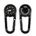 LSD (Pack of 6) Multifunctional Metal Carabiners Clip Hook Mini Compass 3 in 1 Derection Guiding Thermometer Keyring Keychains For Outdoor Sport Hiking Camping Hunting