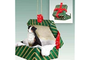 CONVERSATION CONCEPTS Australian Shepherd Gift Box Christmas Ornament Tricolor - DELIGHTFUL!