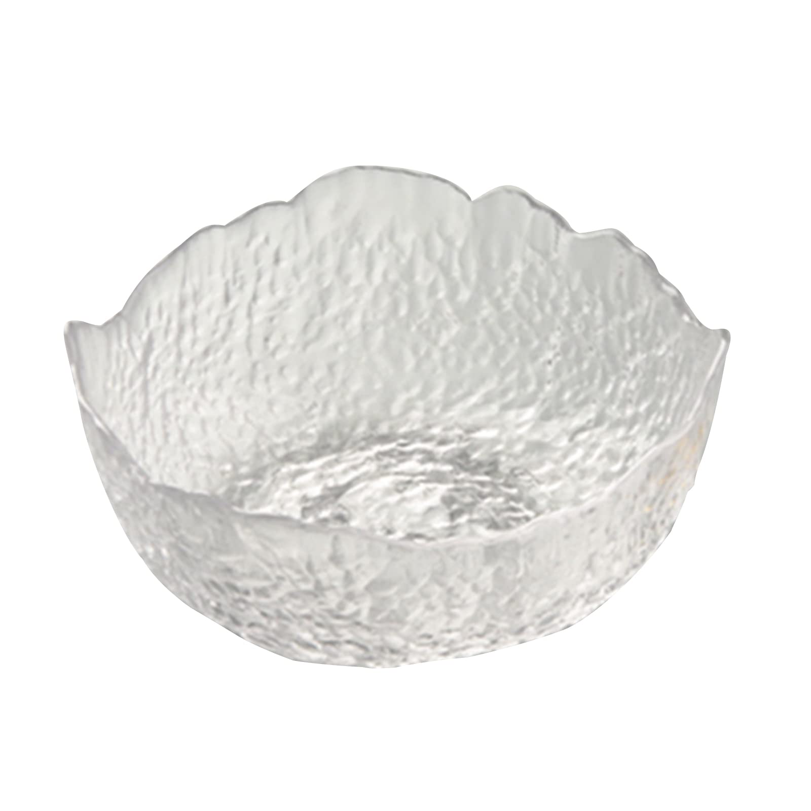 soulnioi Fruit Bowl Salad Bowl Glass Crystal Bowl Snack Dessert Bowl Clear Multipurpose Bowl for Wedding Candy Bowl Decorative Bowl for Home Office Party of Candy Snack Fruit 20cm-White