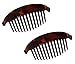 Parcelona French Alice Large Set of 2 Tortoise Sell Brown 13 Teeth Interlocking Side Hair Comb Combs