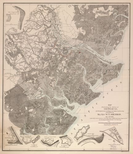 Map illustrating the defence sic of Savannah, Ga. and the operations resulting in its capture by the