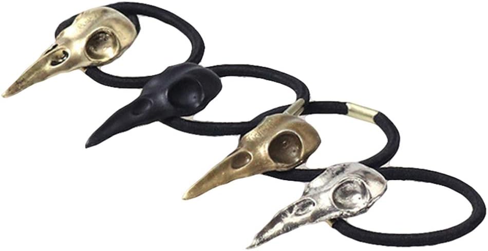 Lurrose 4PCS Halloween Hair Bands Crows Skull Hair Ties Punk Hair Rope Elastic Hair Rings Ponytail Holders for Woman Girls