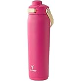 REDUCE Aura Vacuum Insulated 26 oz Water Bottle - Leak-Proof & Chug Spout for Quick Hydration - Keeps Drinks Cold for 30 Hours - Removable Handle for Travel or Gym - Soft Sit Base - Dragonfruit