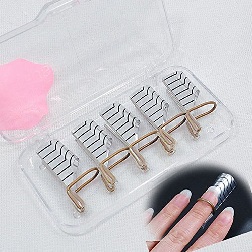 Jovana 5 pcs Beauty Art Reusable Acrylic UV Gel French Nail Art Forms Stand Tool