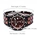BEWELL W109A Men's Wooden Watch Quartz Analog Movement Date Wristwatch for Men (ZS- Red and Black (no Small dials))