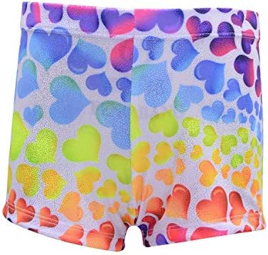 ZIZI Little Big Girls' Sparkle Dance Tumbling Athletic Gymnastics Short 2-14Years