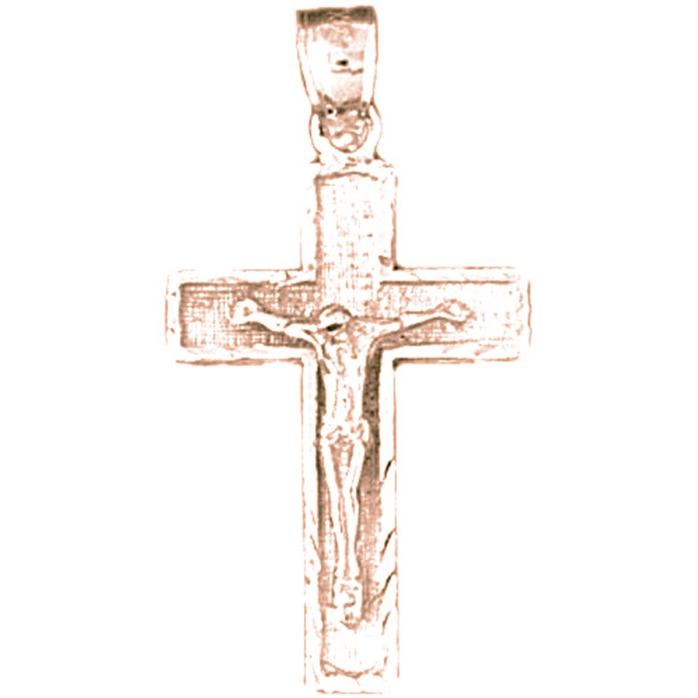 Rhodium-plated 925 Silver Latin Crucifix Pendant with 16 Necklace Jewels Obsession Cross Necklace