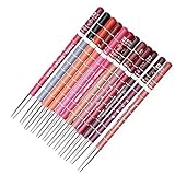NYKKOLA Women's Professional Lipliner Waterproof Lip Liner Pencil 15CM 12 Colors And Lip Brush